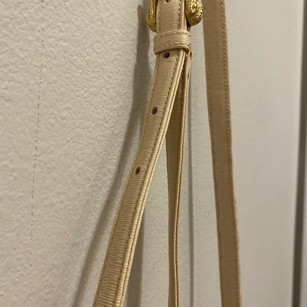 Barry Kieselstein-Cord  cream colored leather shoulder bag signature Alligator - Picture 10 of 16